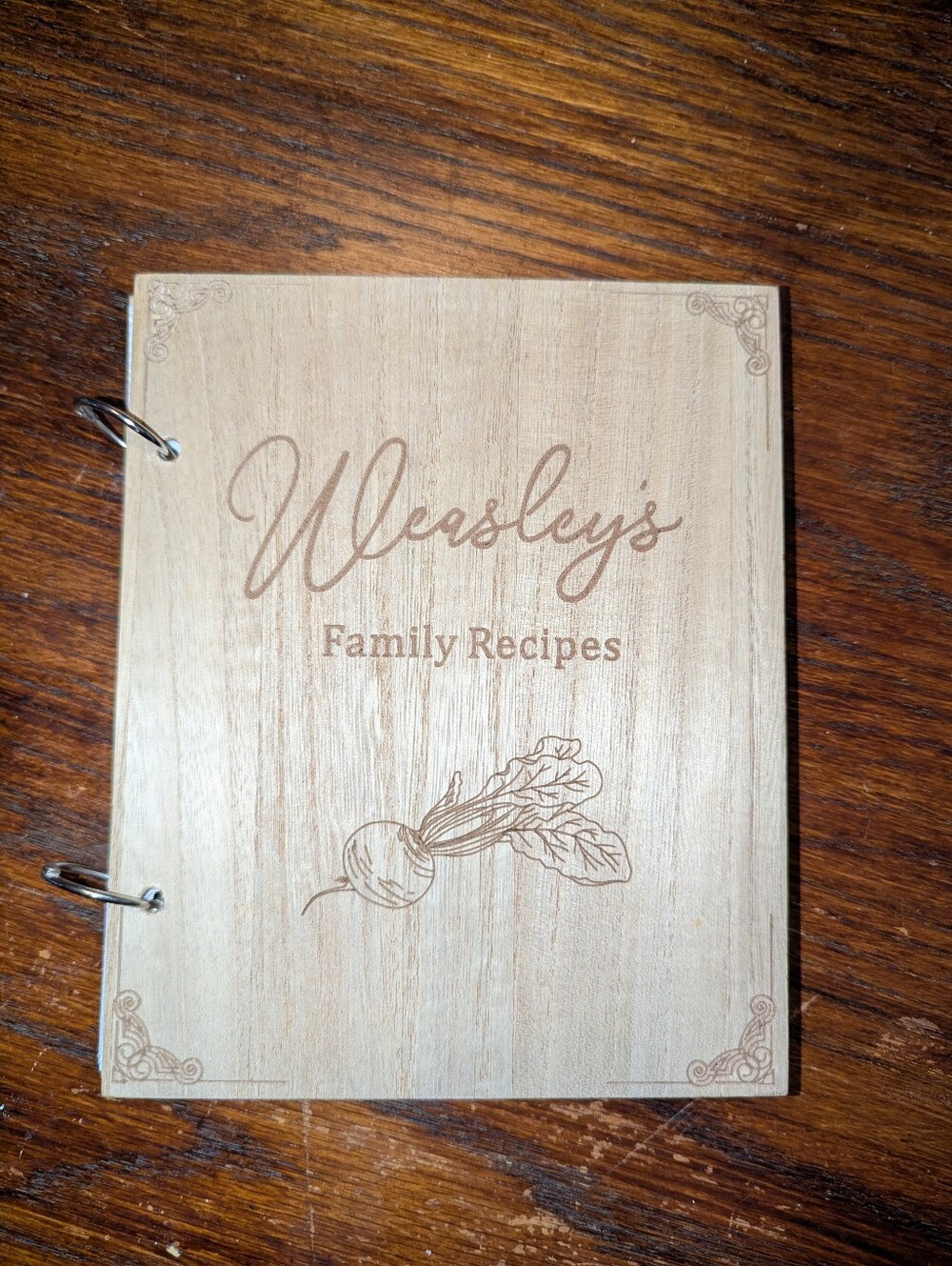Harry Potter themed wooden recipe book - Weasley family